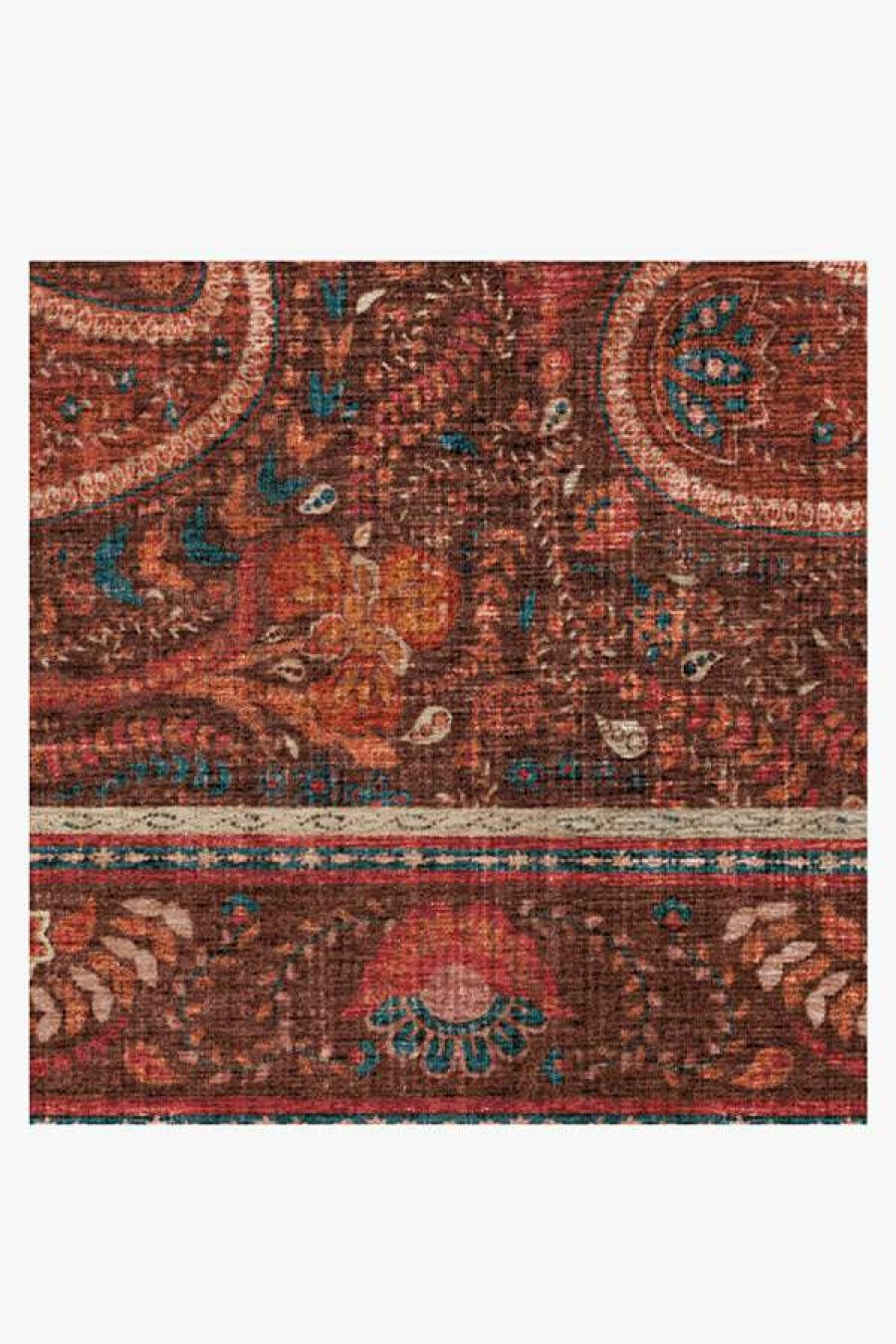 8 10 Red Area Rugs * | Outlet Ruggable Iris Apfel Perky Paisley Autumn Rug