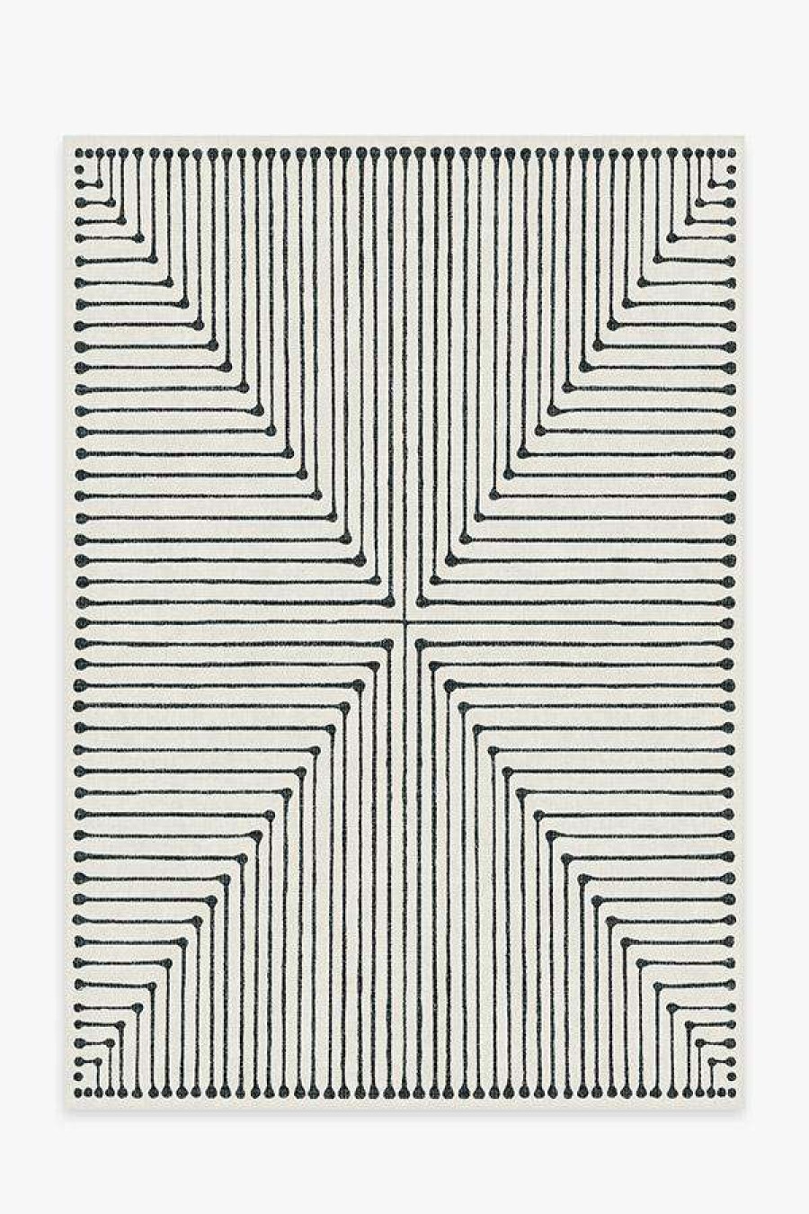 8 10 Black And White Rugs * | Cheapest Ruggable Jonathan Adler Inkdrop Black & Ivory Rug