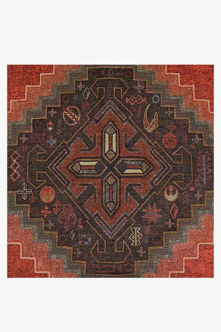 8 10 Red Area Rugs * | Best Sale Ruggable Mandalore Scarlet Red Rug