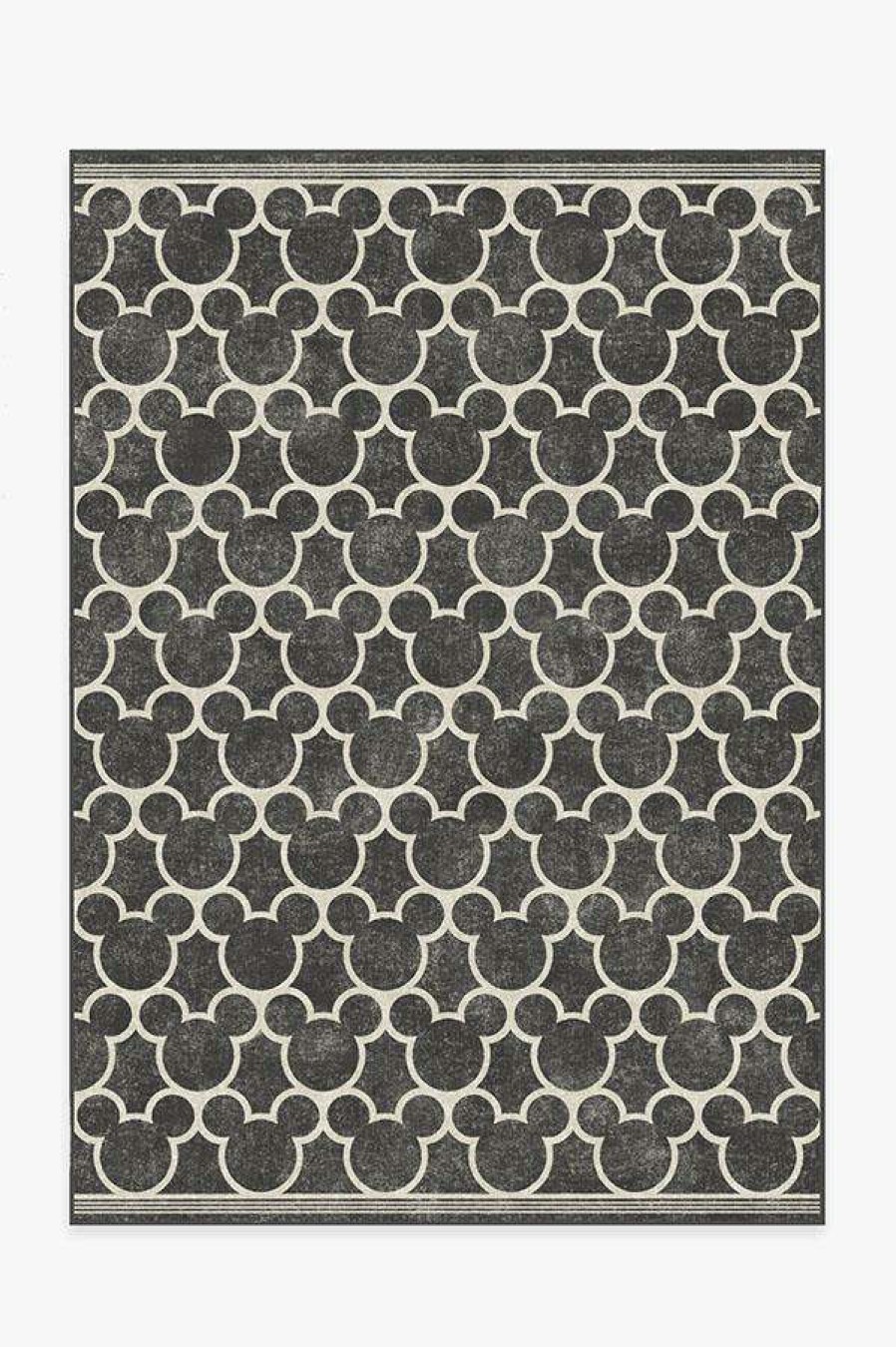 8 10 Black And White Rugs * | Coupon Ruggable Mickey Trellis Black Rug