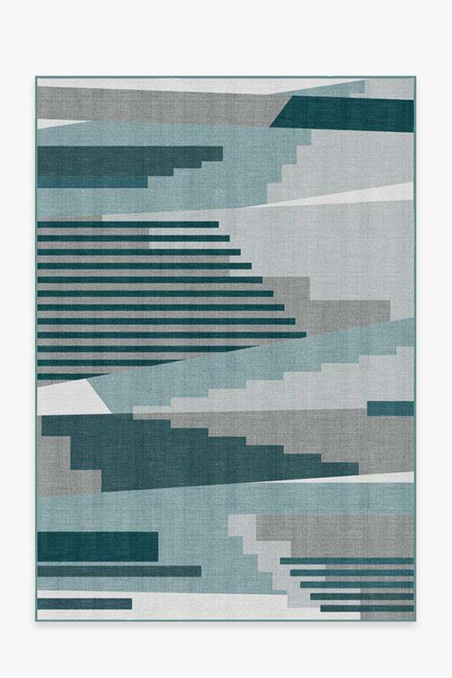 6 9 Outdoor Rugs * | Discount Ruggable Outdoor Tropea Teal Rug