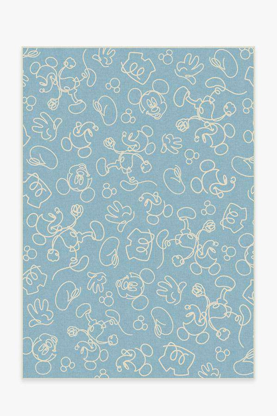 Abstract Rugs * | New Ruggable Mickey Doodles Blue Rug