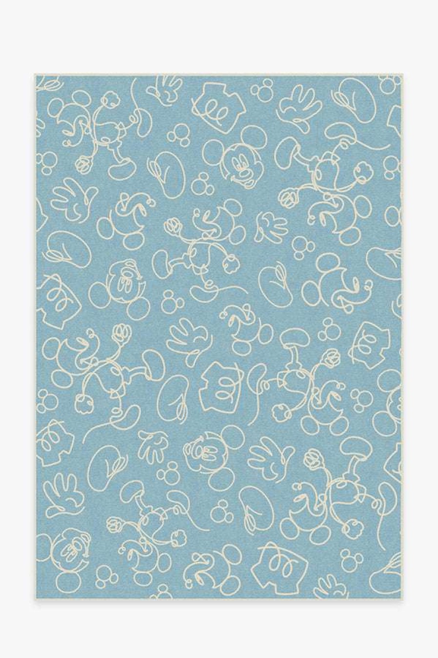 Abstract Rugs * | New Ruggable Mickey Doodles Blue Rug