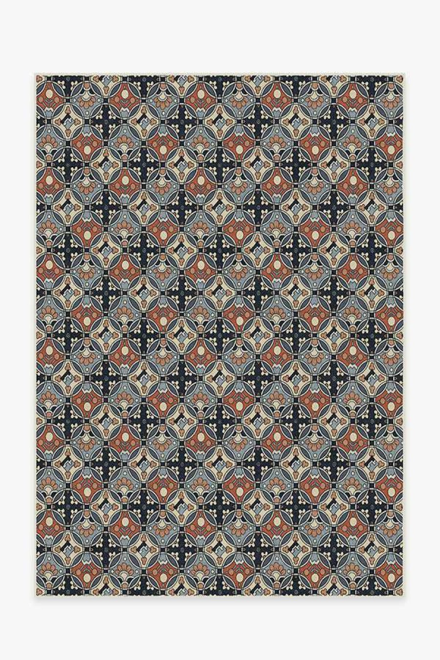 8 10 Red Area Rugs * | Cheapest Ruggable Anna Sui Sullivan Navy Rug