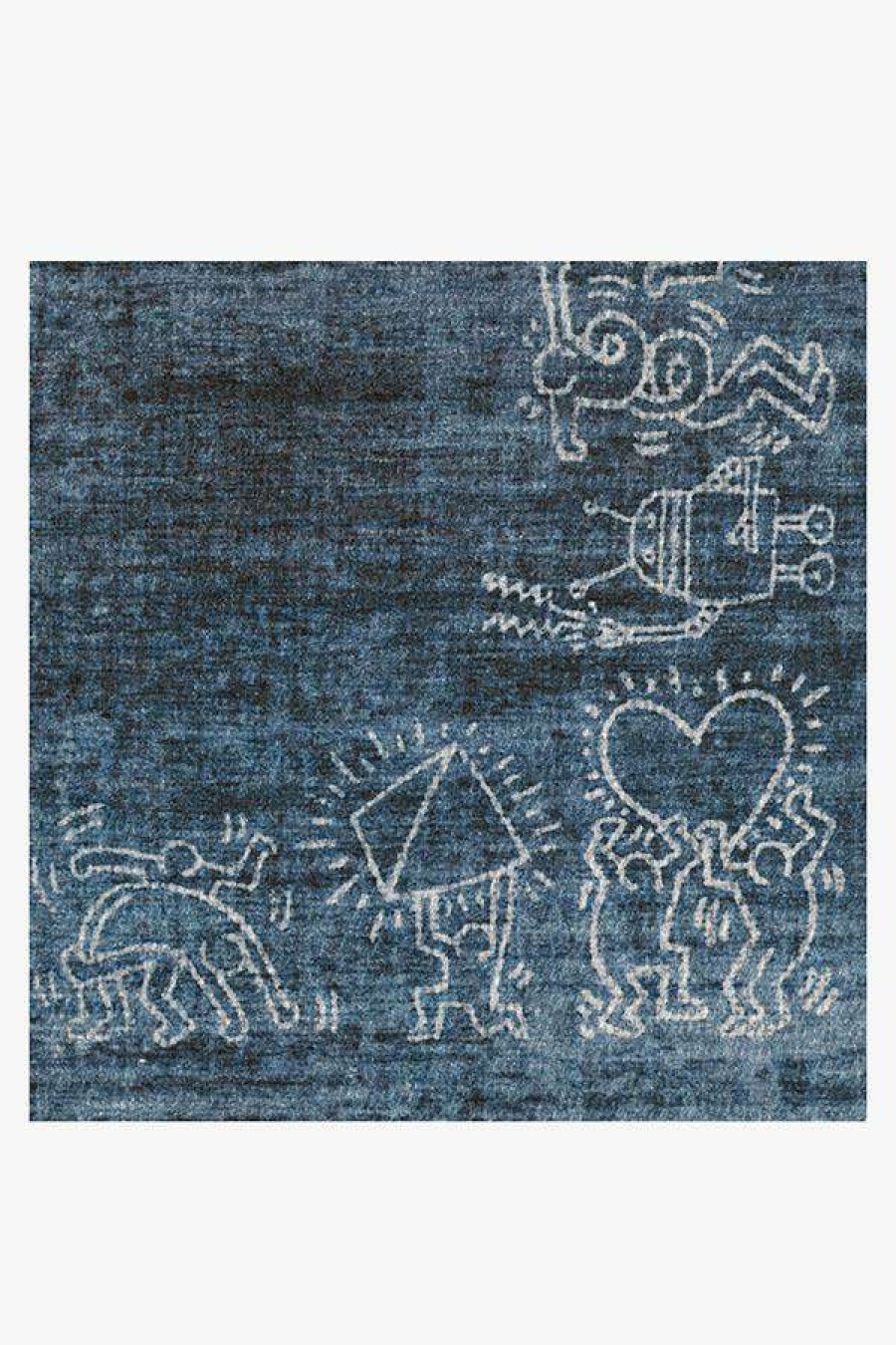 Abstract Rugs * | Cheap Ruggable Keith Haring Loisaida Cosmic Blue