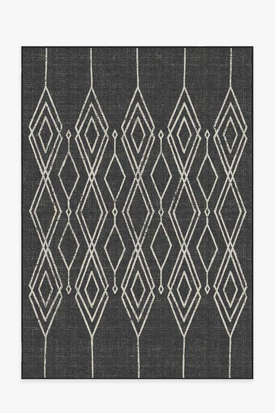 6 9 Outdoor Rugs * | Brand New Ruggable Outdoor Gemma Lattice Black Rug