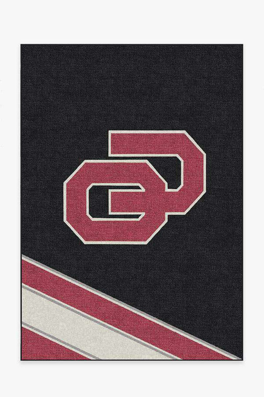 8 10 Red Area Rugs * | Cheapest Ruggable University Of Oklahoma Splash Logo Rug