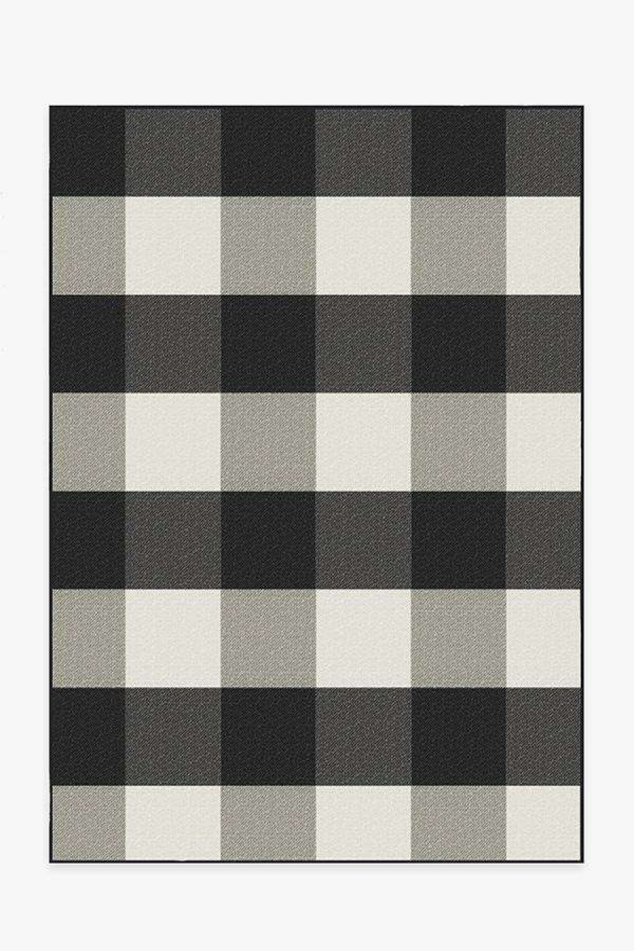 6 9 Outdoor Rugs * | Promo Ruggable Outdoor Gingham Plaid Black & White Rug