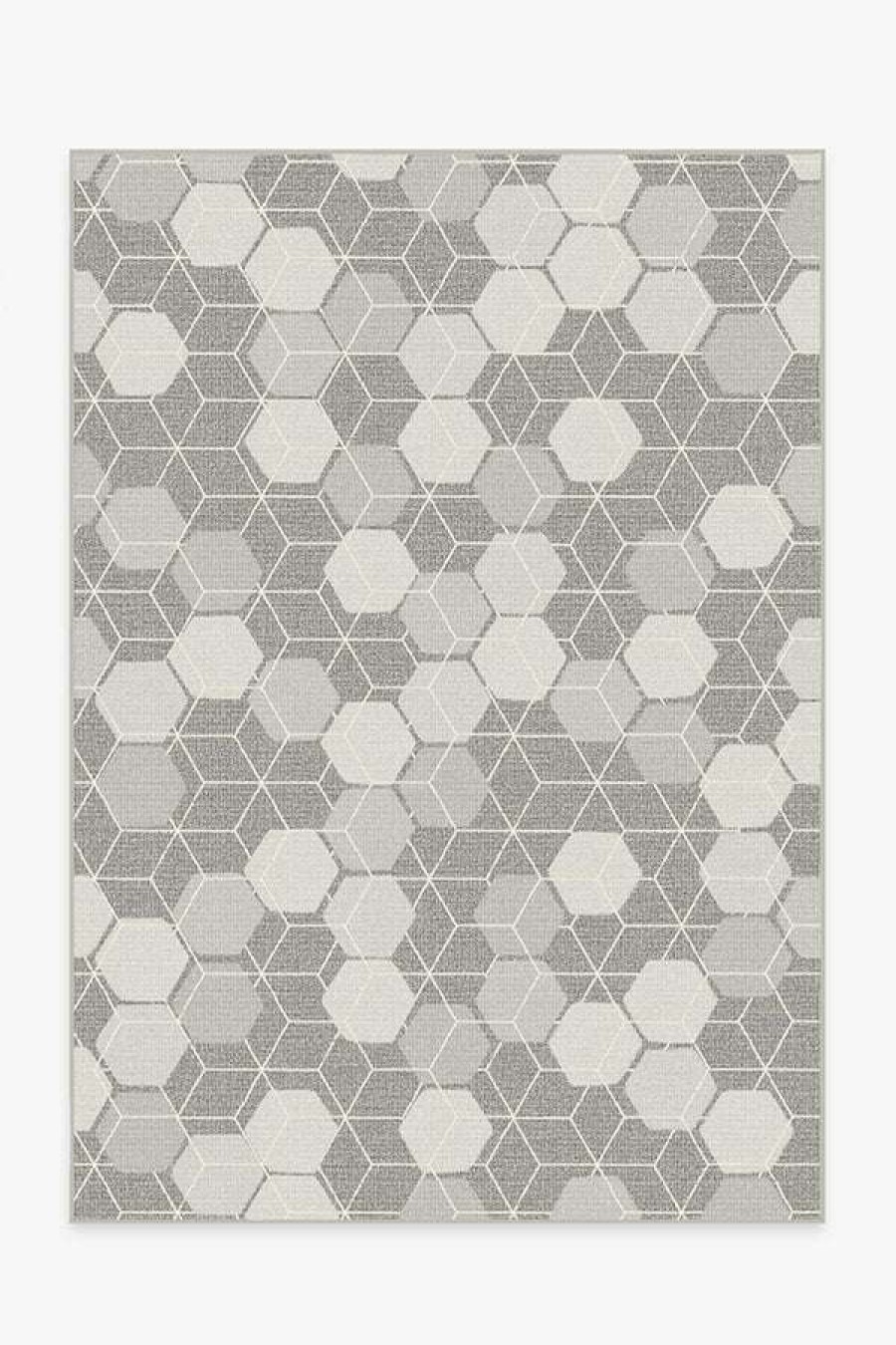 6 9 Outdoor Rugs * | Deals Ruggable Outdoor Honeycomb Grey Rug