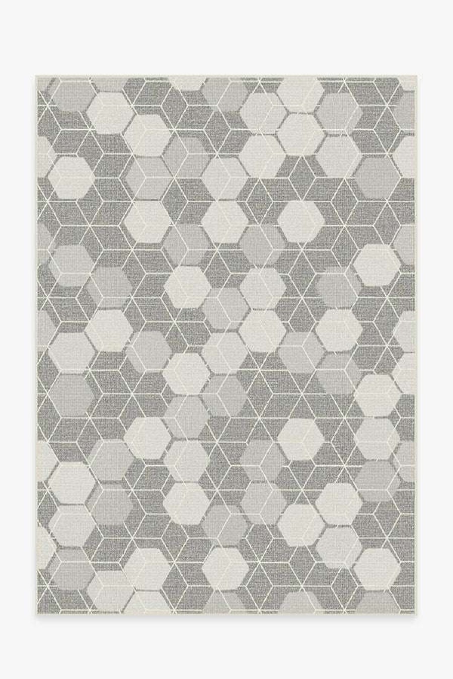 6 9 Outdoor Rugs * | Deals Ruggable Outdoor Honeycomb Grey Rug