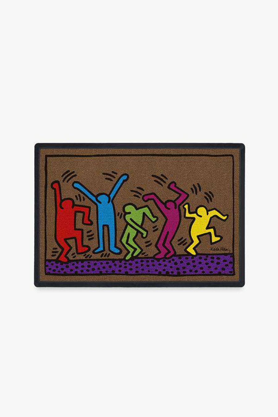 Abstract Rugs * | Brand New Ruggable Keith Haring Dance Party Doormat