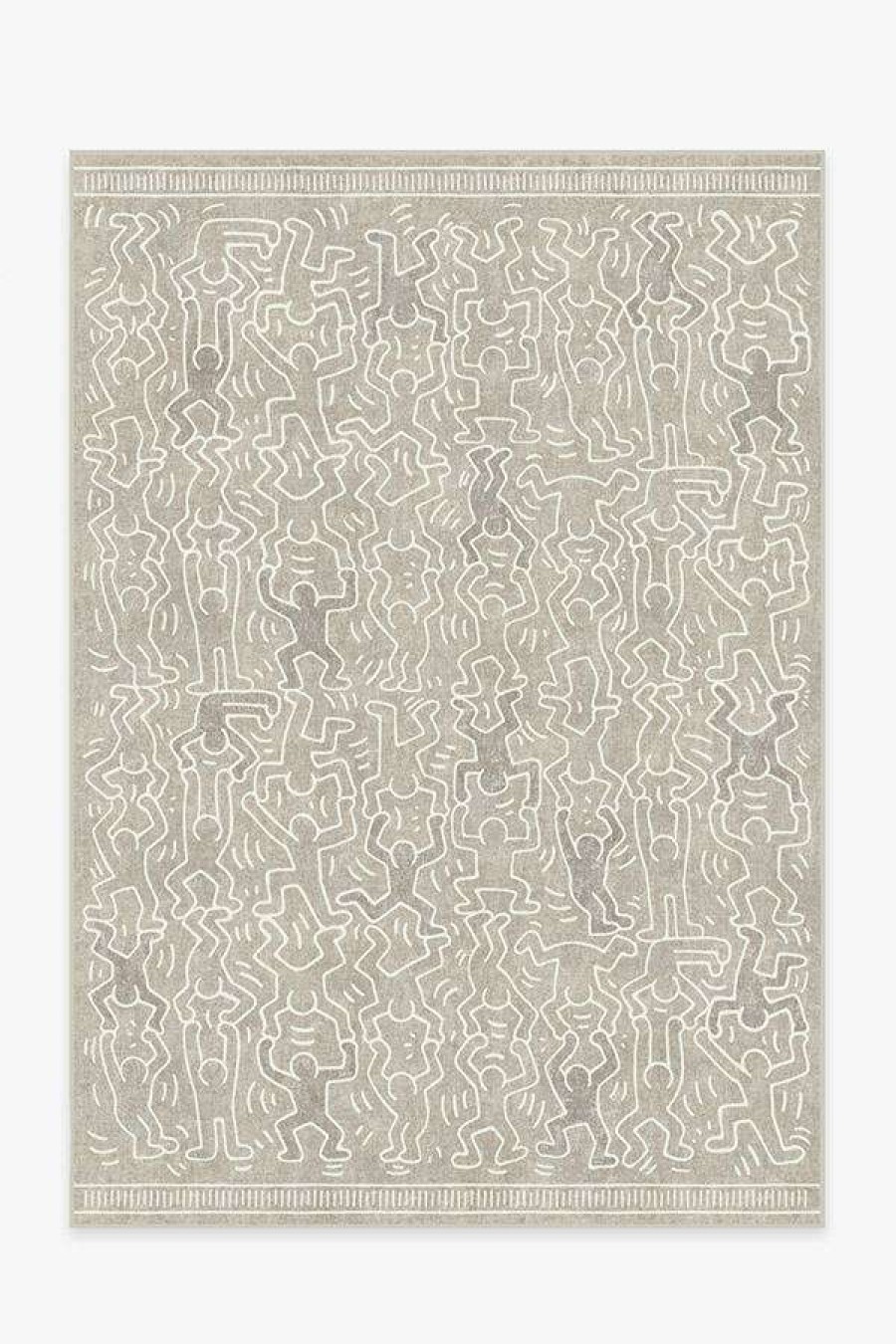 Abstract Rugs * | Coupon Ruggable Keith Haring Balancing Act Ash Grey