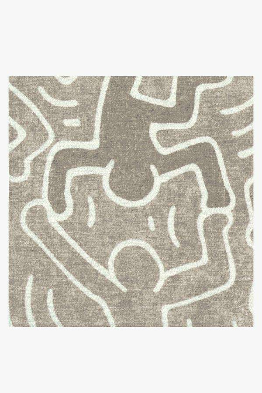 Abstract Rugs * | Coupon Ruggable Keith Haring Balancing Act Ash Grey