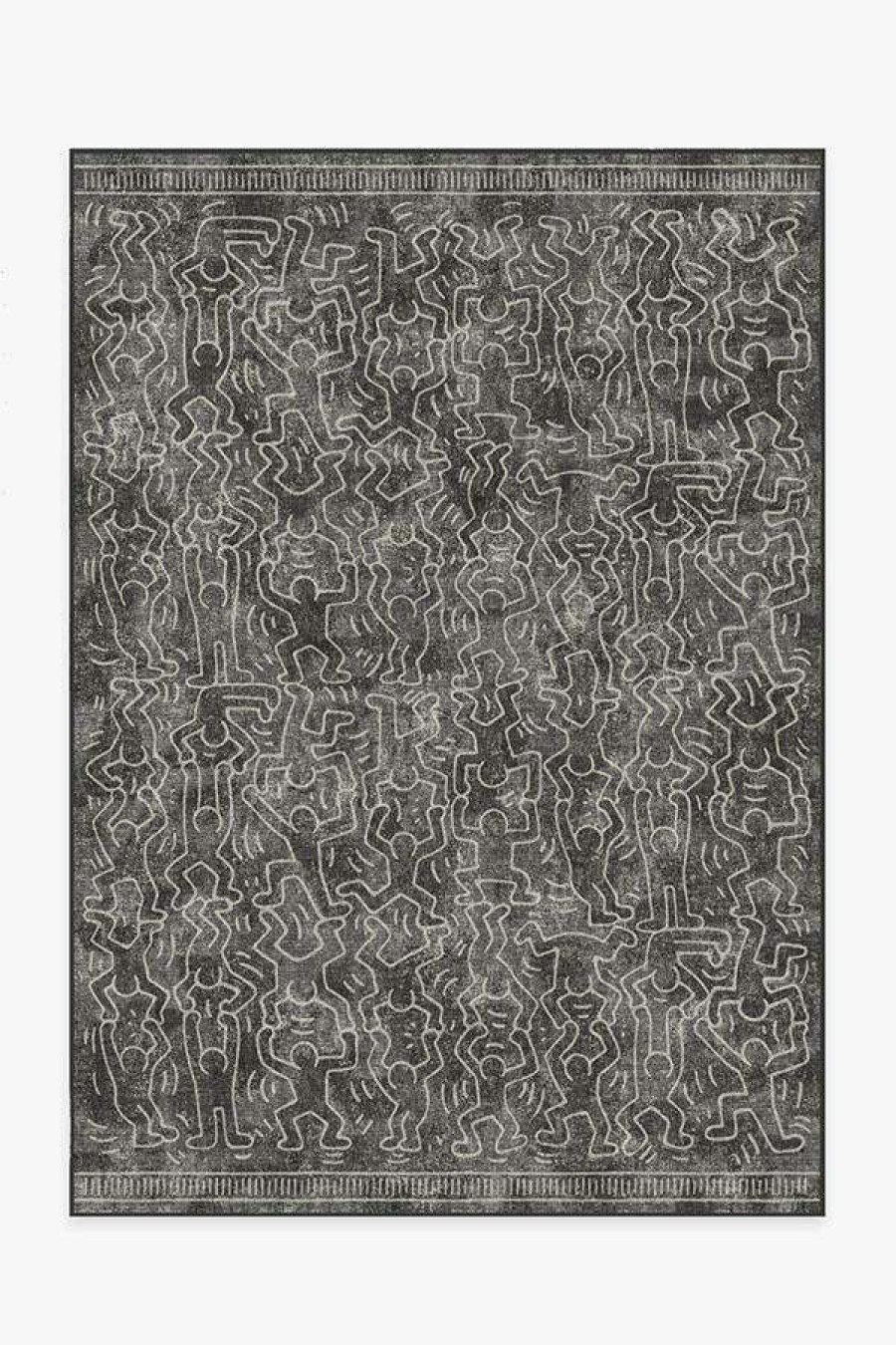 8 10 Black And White Rugs * | New Ruggable Keith Haring Balancing Act Black