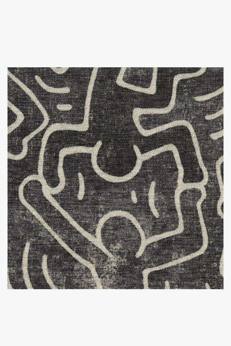 8 10 Black And White Rugs * | New Ruggable Keith Haring Balancing Act Black