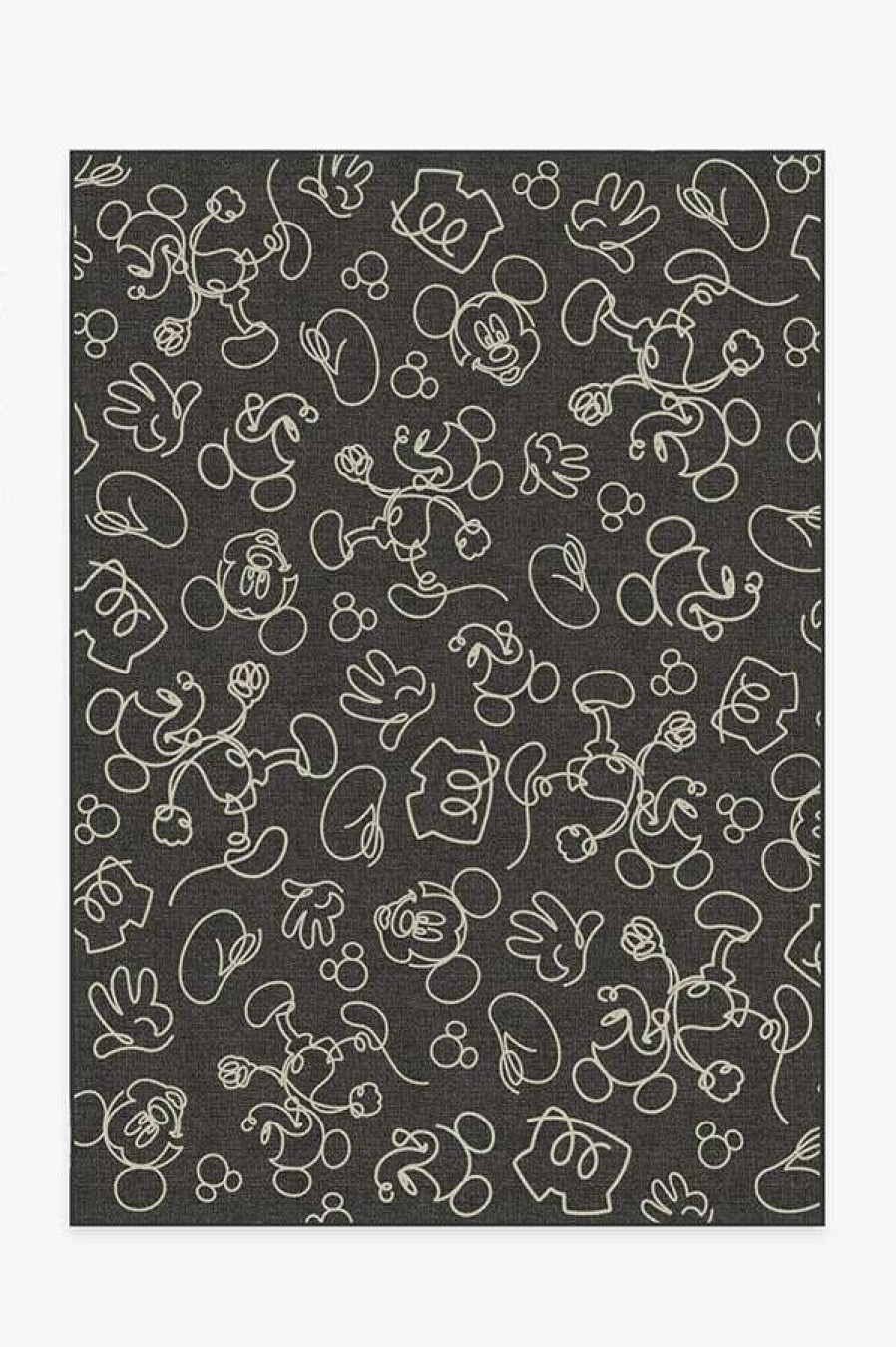 8 10 Black And White Rugs * | Coupon Ruggable Mickey Doodles Onyx Rug