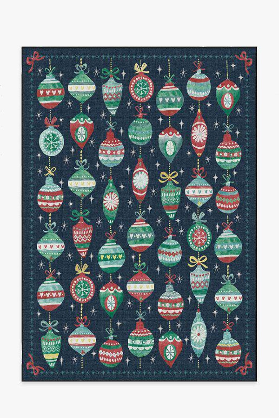 6 9 Outdoor Rugs * | Wholesale Ruggable Outdoor Festive Garland Navy Rug