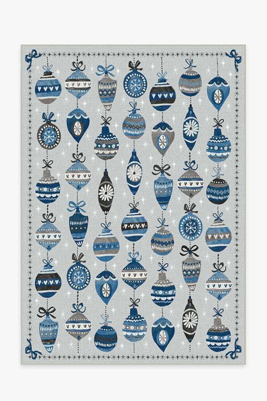 6 9 Outdoor Rugs * | Cheap Ruggable Outdoor Festive Garland Blue Grey Rug