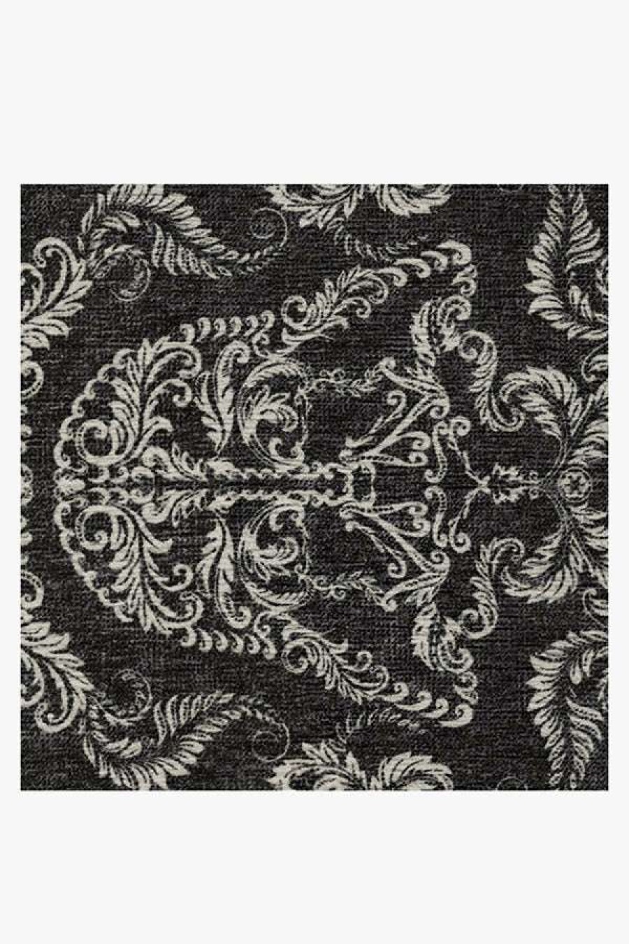 8 10 Black And White Rugs * | Brand New Ruggable Dark Side Damask Charcoal Rug