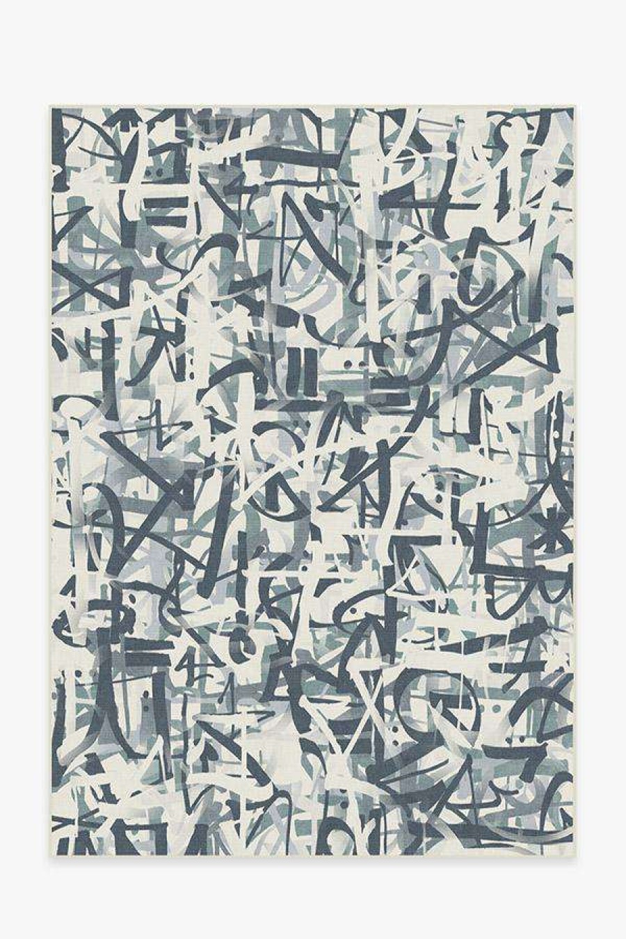 Abstract Rugs * | Coupon Ruggable Scribe Slate Blue Rug