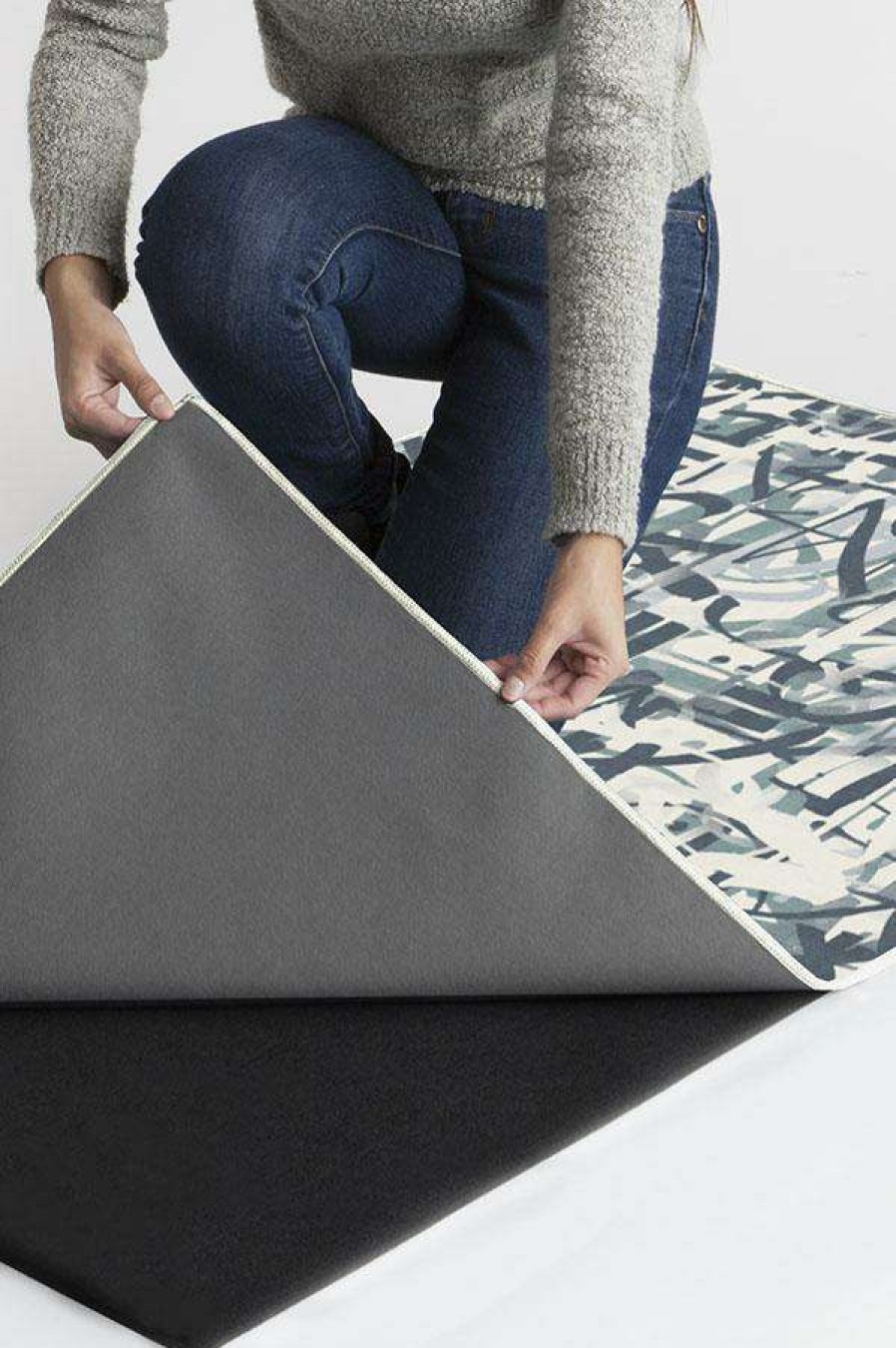 Abstract Rugs * | Coupon Ruggable Scribe Slate Blue Rug