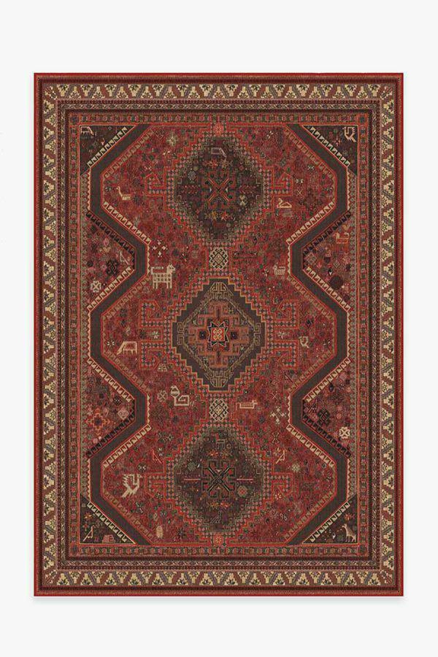 8 10 Red Area Rugs * | Top 10 Ruggable Zareen Scarlet Red Rug