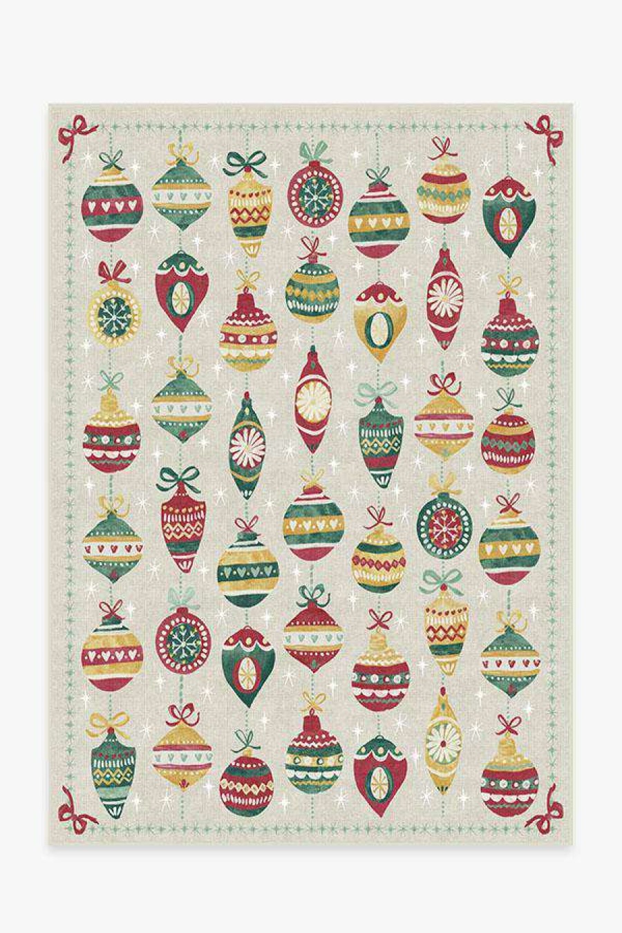 8 10 Red Area Rugs * | Wholesale Ruggable Festive Garland Holiday Shortbread Rug