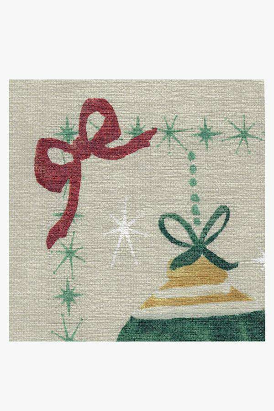 8 10 Red Area Rugs * | Wholesale Ruggable Festive Garland Holiday Shortbread Rug