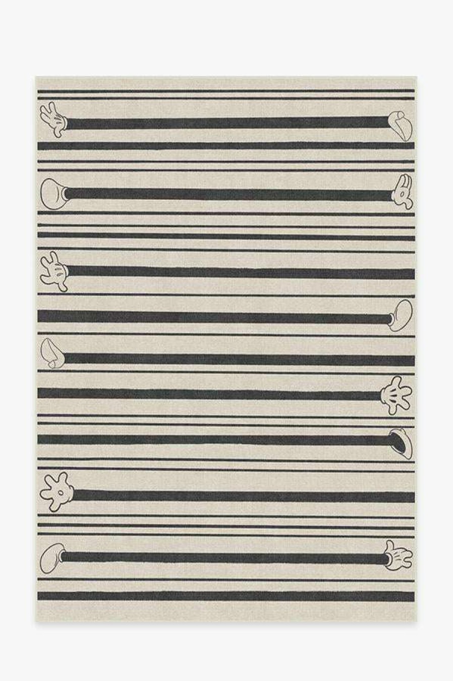 8 10 Black And White Rugs * | Best Sale Ruggable Mickey Stripes Black Rug