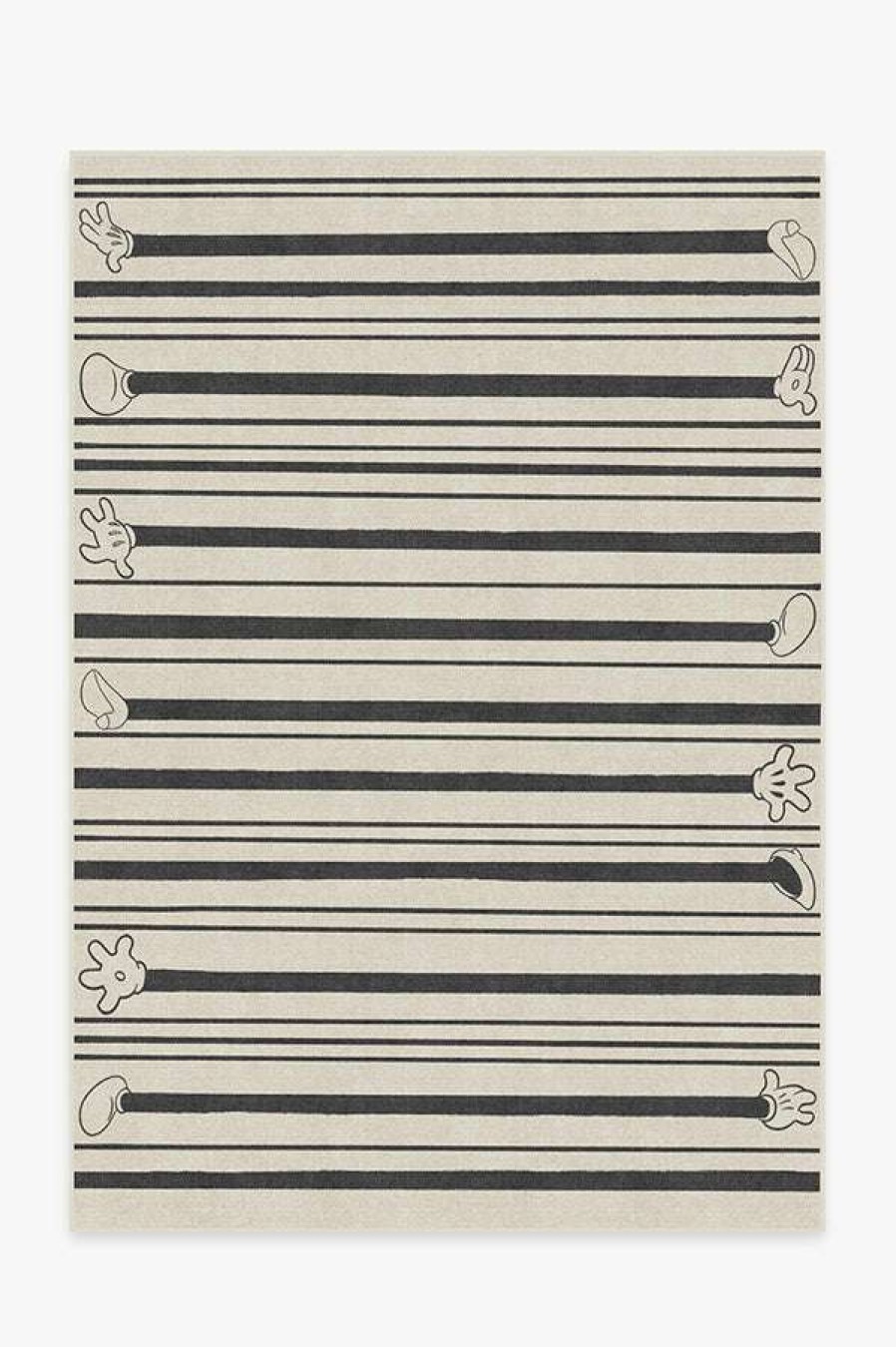 8 10 Black And White Rugs * | Best Sale Ruggable Mickey Stripes Black Rug