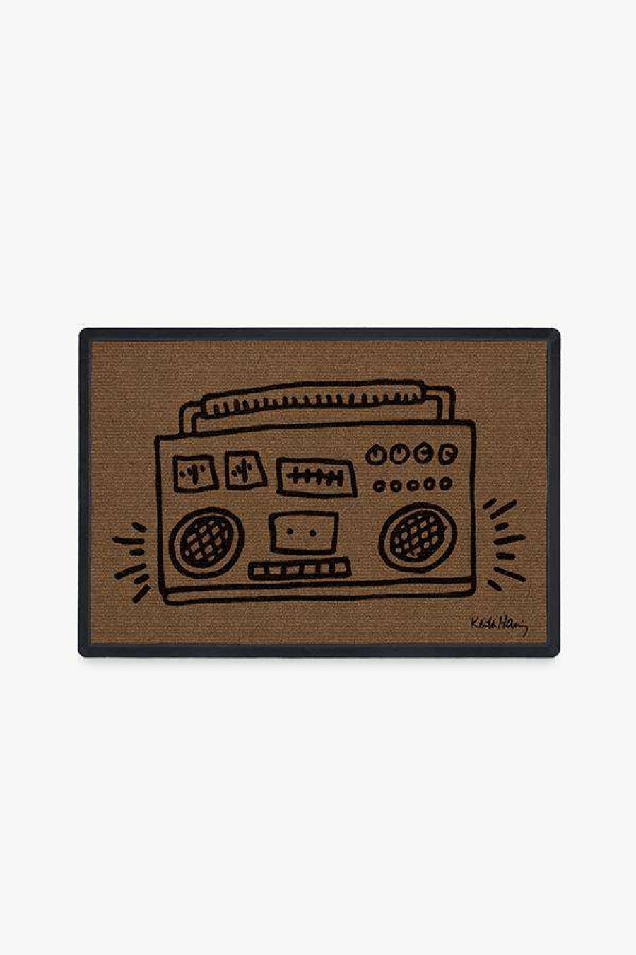 Abstract Rugs * | New Ruggable Keith Haring Real Talk Doormat