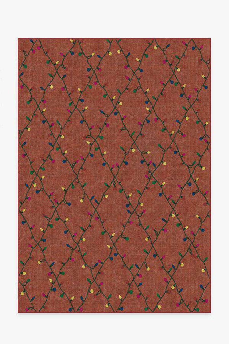 8 10 Red Area Rugs * | Top 10 Ruggable Holiday Lights Red Rug