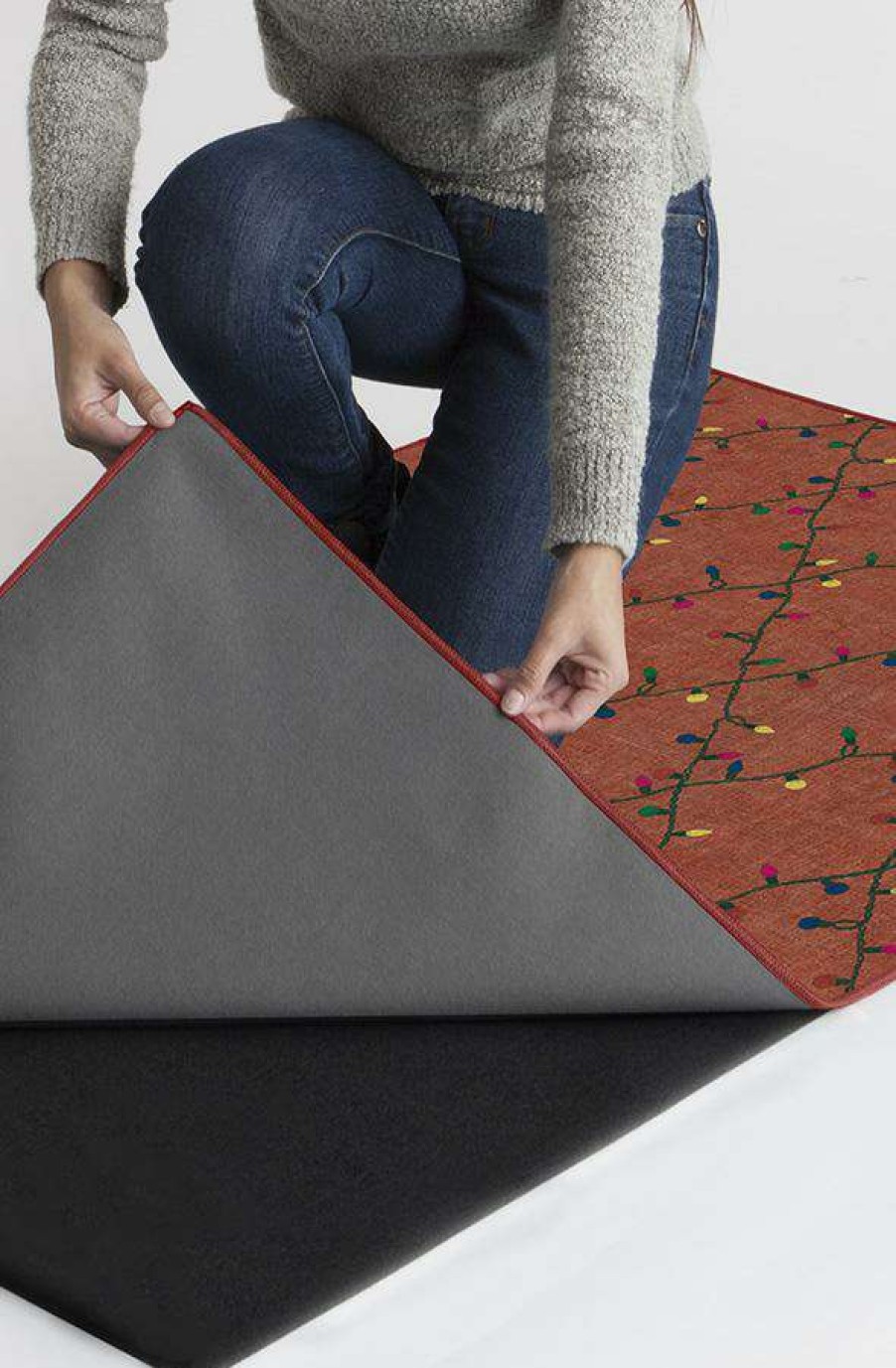 8 10 Red Area Rugs * | Top 10 Ruggable Holiday Lights Red Rug