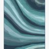 Abstract Rugs * | Best Reviews Of Ruggable Sale Watercolor Waves Blue Rug