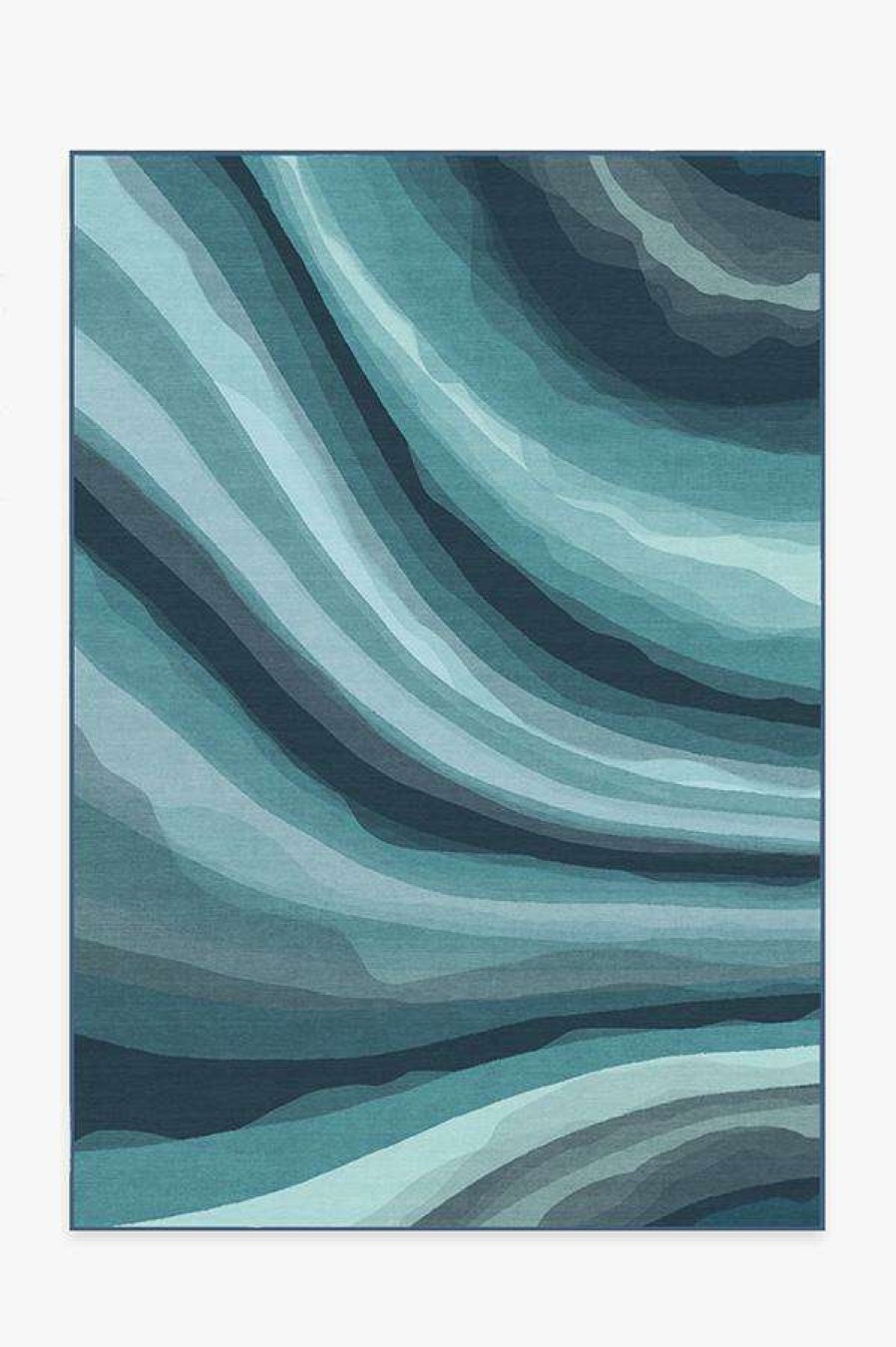 Abstract Rugs * | Best Reviews Of Ruggable Sale Watercolor Waves Blue Rug