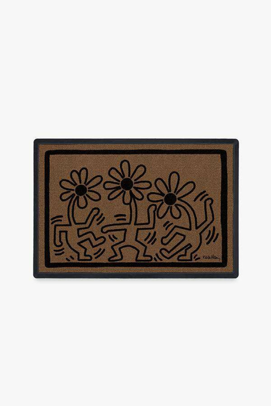 Abstract Rugs * | Wholesale Ruggable Keith Haring Dancing Daisy Doormat