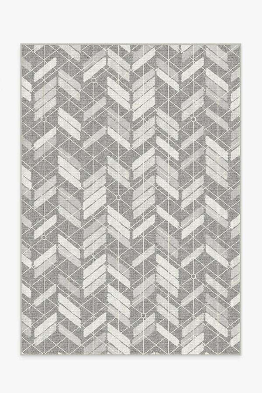 6 9 Outdoor Rugs * | Promo Ruggable Outdoor Painted Chevron Grey Rug