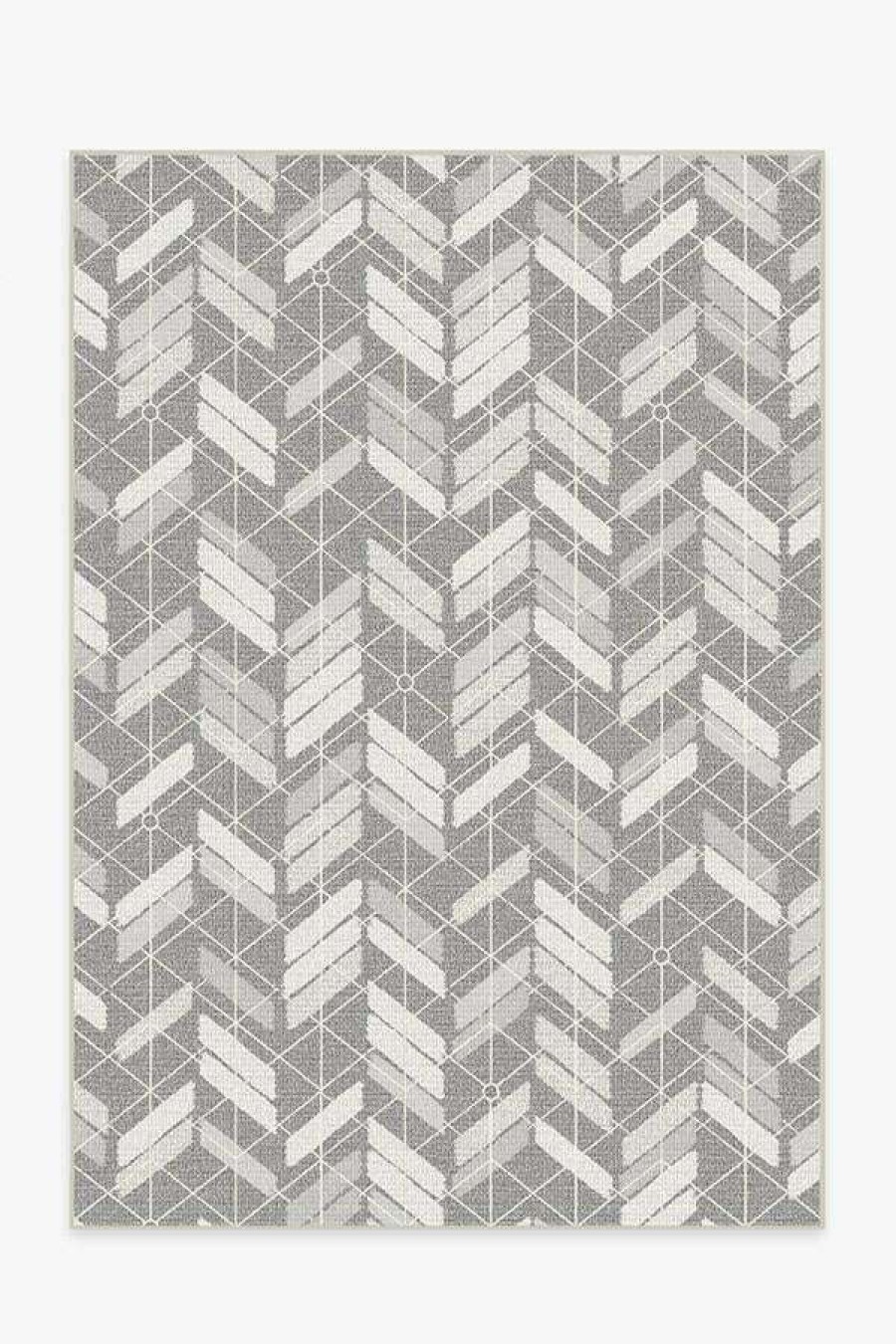 6 9 Outdoor Rugs * | Promo Ruggable Outdoor Painted Chevron Grey Rug