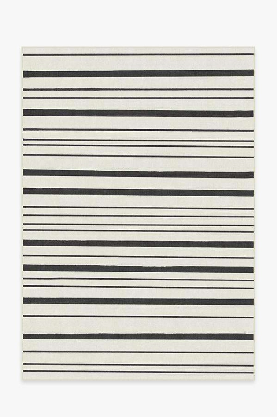 8 10 Black And White Rugs * | Best Reviews Of Ruggable Hudson Stripe Black Rug